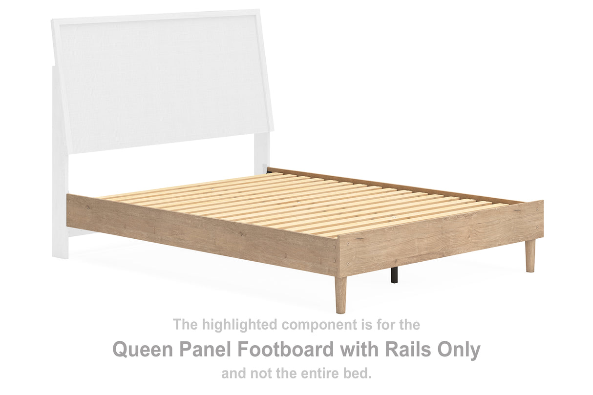 Cielden Tan Queen Panel Footboard With Rails