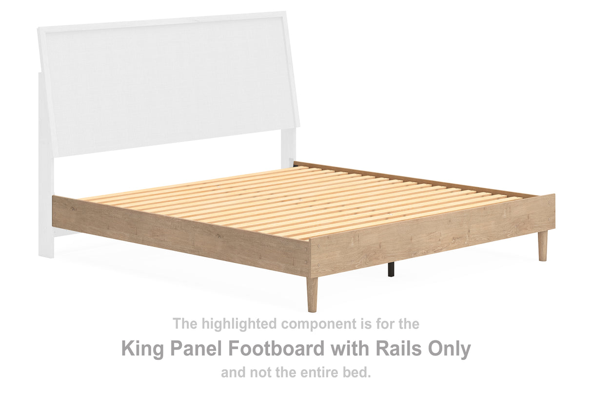 Cielden Tan King Panel Footboard With Rails