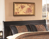 Huey Black Vineyard Queen Sleigh Headboard