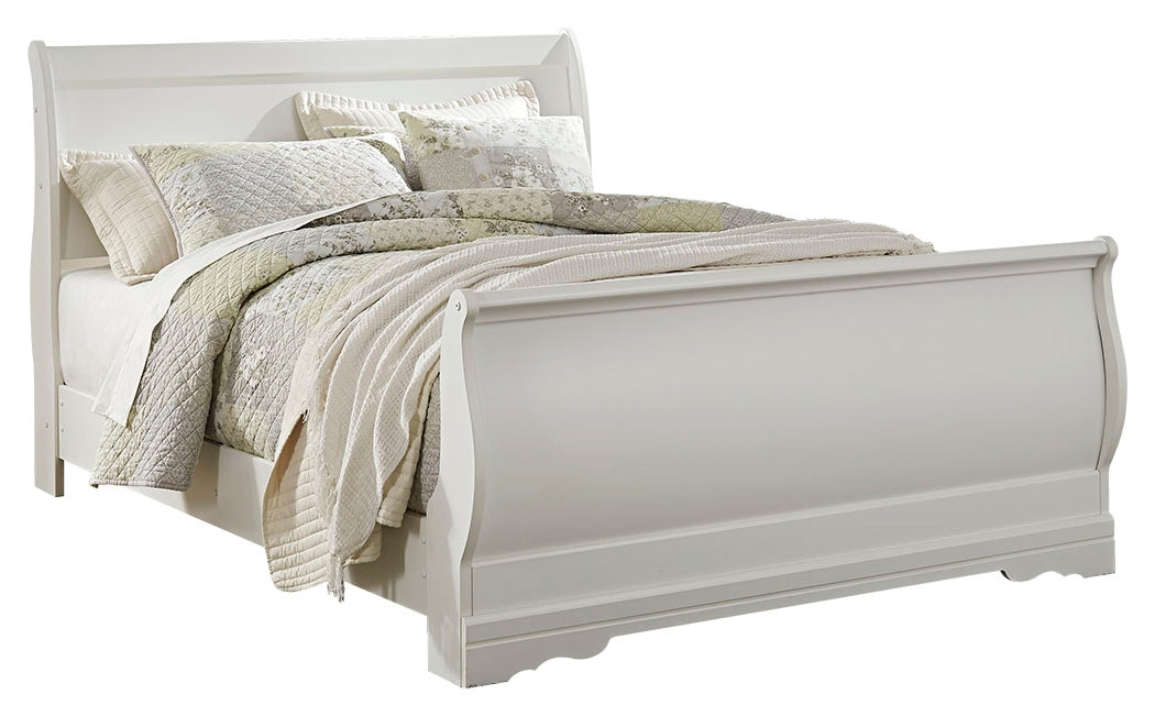 Anarasia Queen Sleigh Bed, Dresser, Mirror and Nightstand