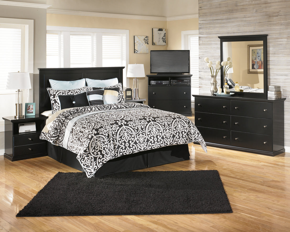 Maribel Black Queen Panel Headboard