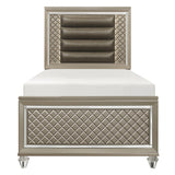 Loudon Champagne Metallic Twin Platform Bed