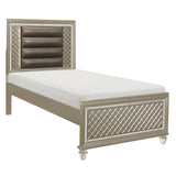 Loudon Champagne Metallic Twin Platform Bed