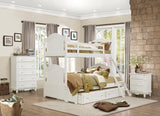 Clementine White Twin/Full Bunk Bed With Twin Trundle