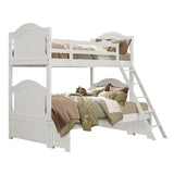 Clementine White Twin/Full Bunk Bed With Twin Trundle