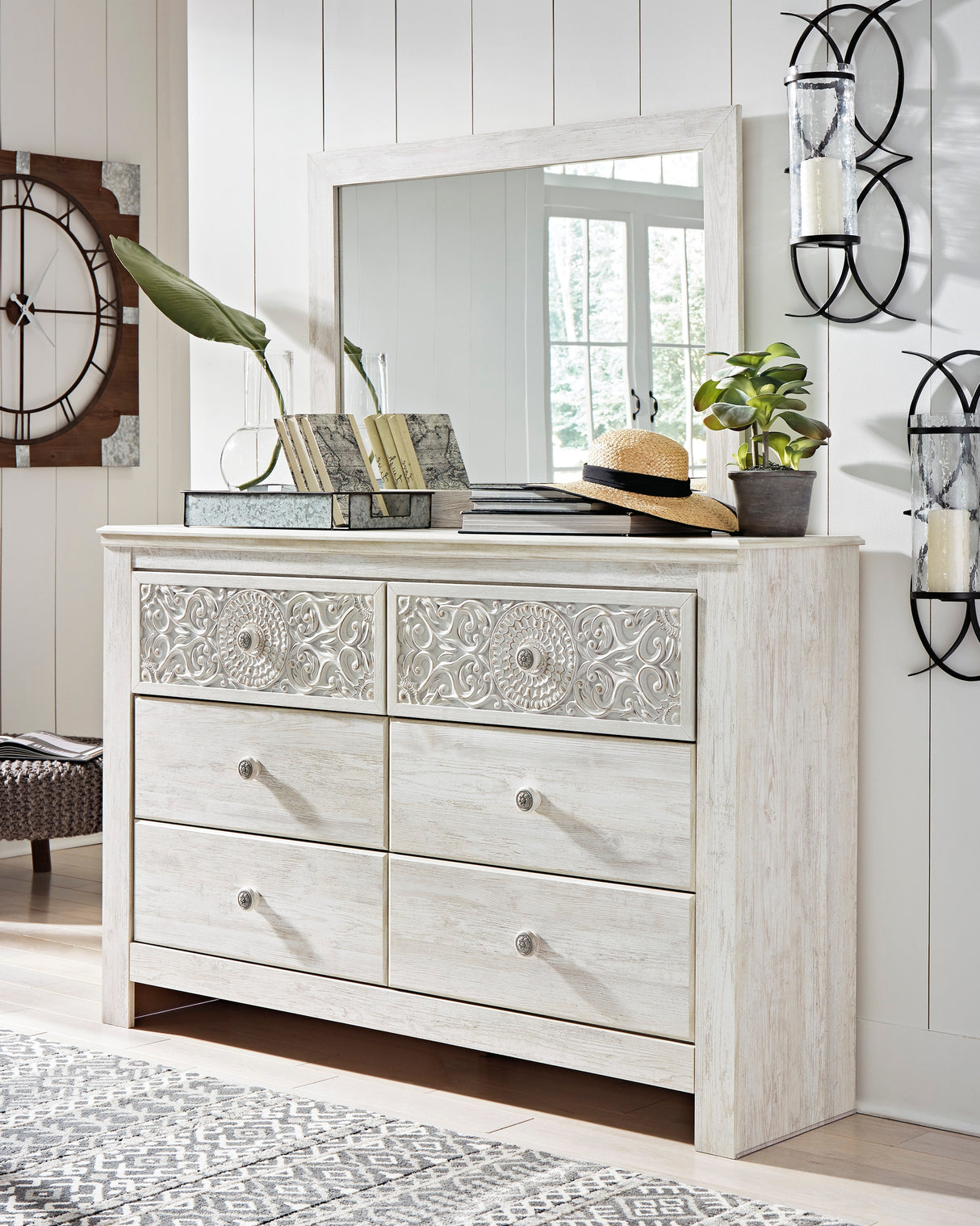 Paxberry Queen Panel Bed, Dresser, Mirror and Nightstand