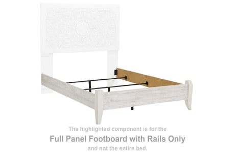 Paxberry Whitewash Full Panel Footboard With Rails