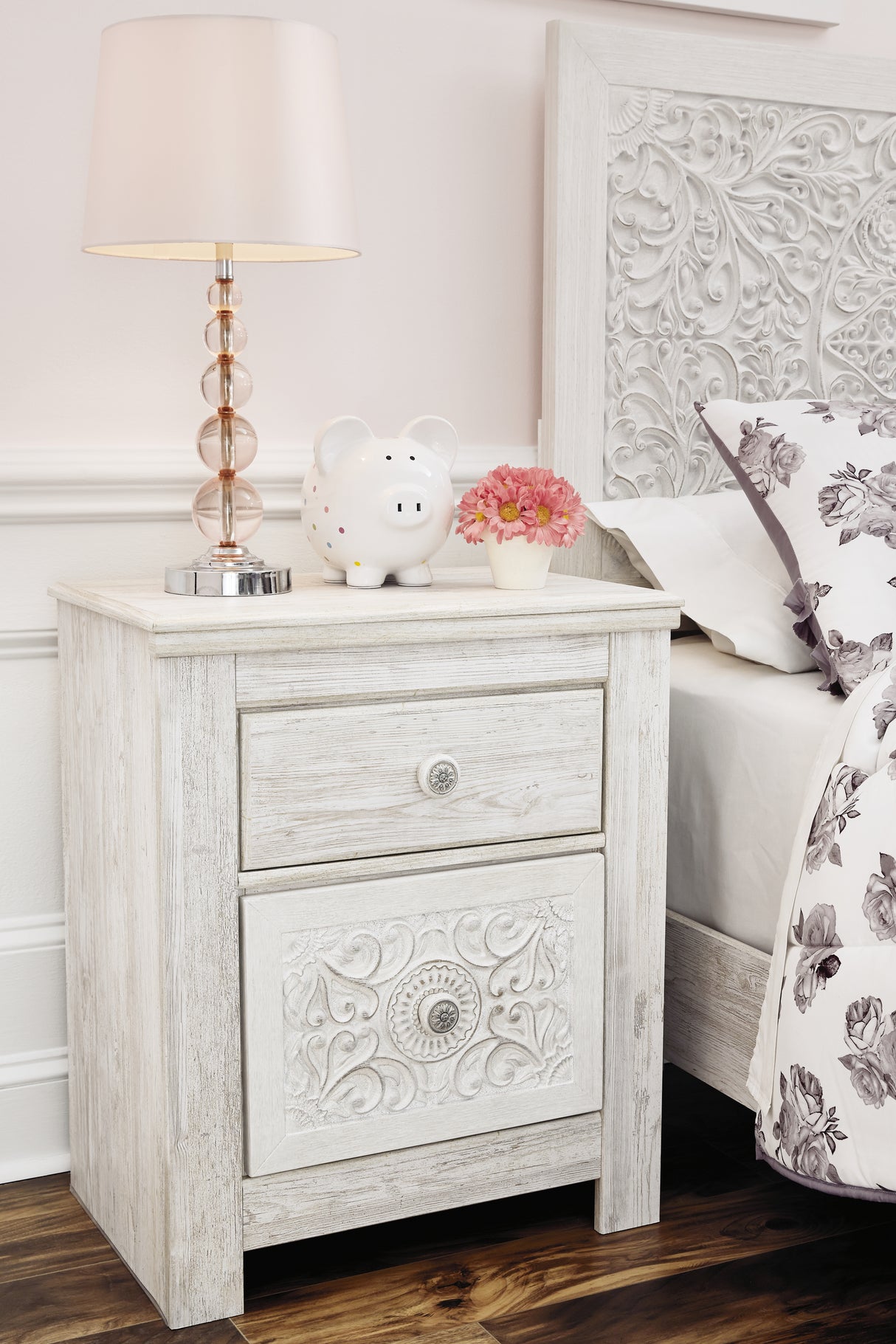 Paxberry Whitewash Nightstand