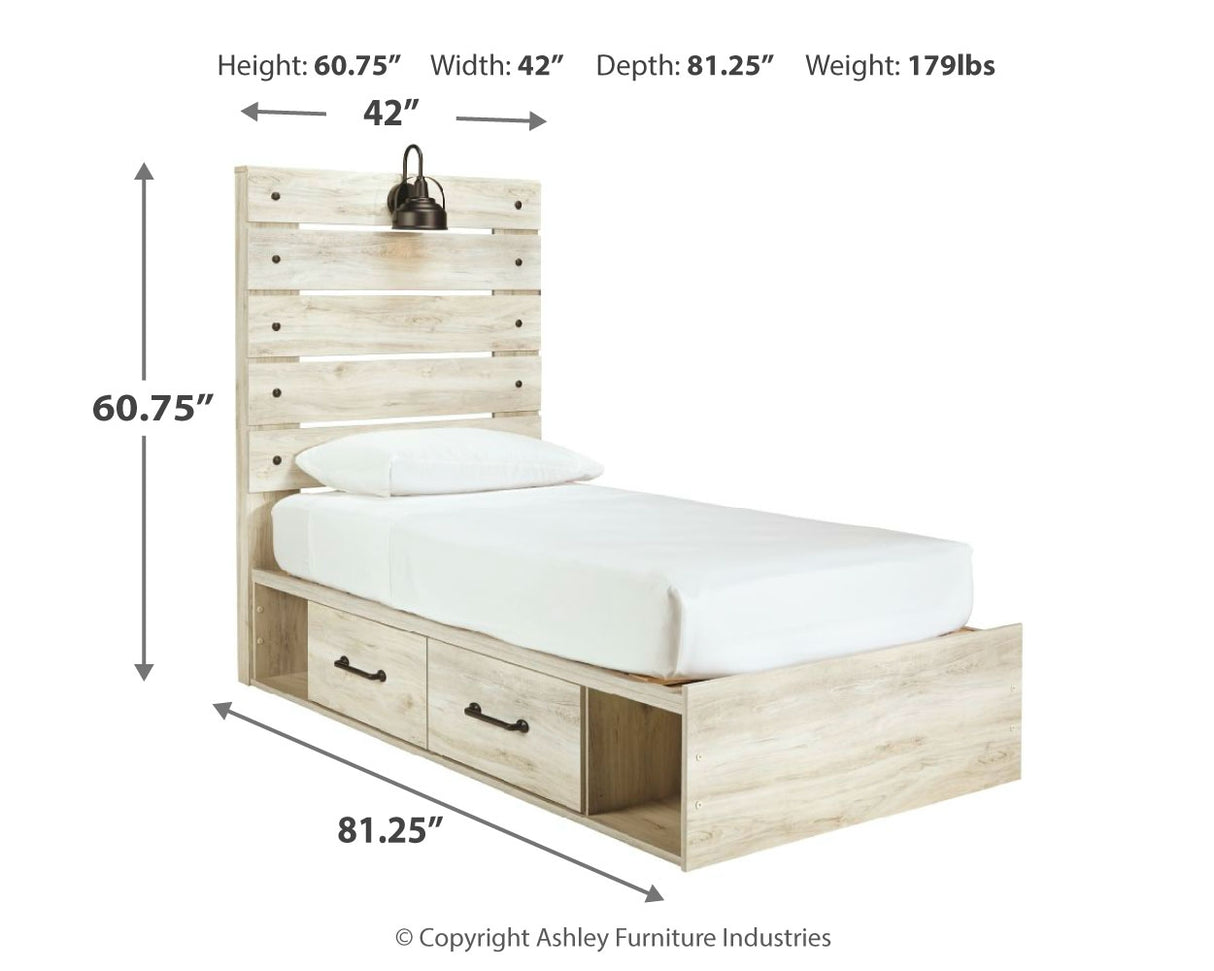 Cambeck Twin Panel Bed with 2 Storage Drawers