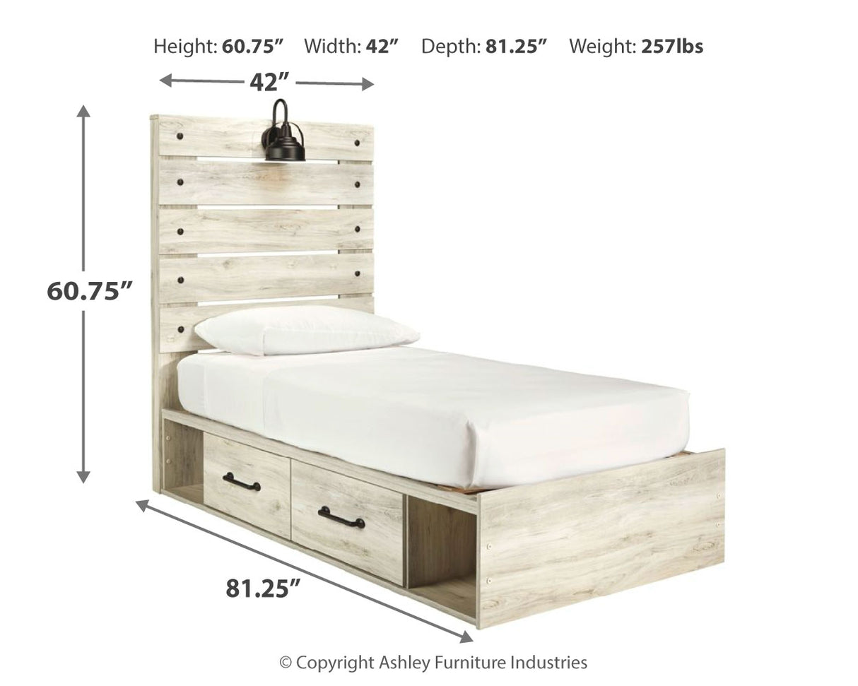 Cambeck Twin Panel Bed with 4 Storage Drawers