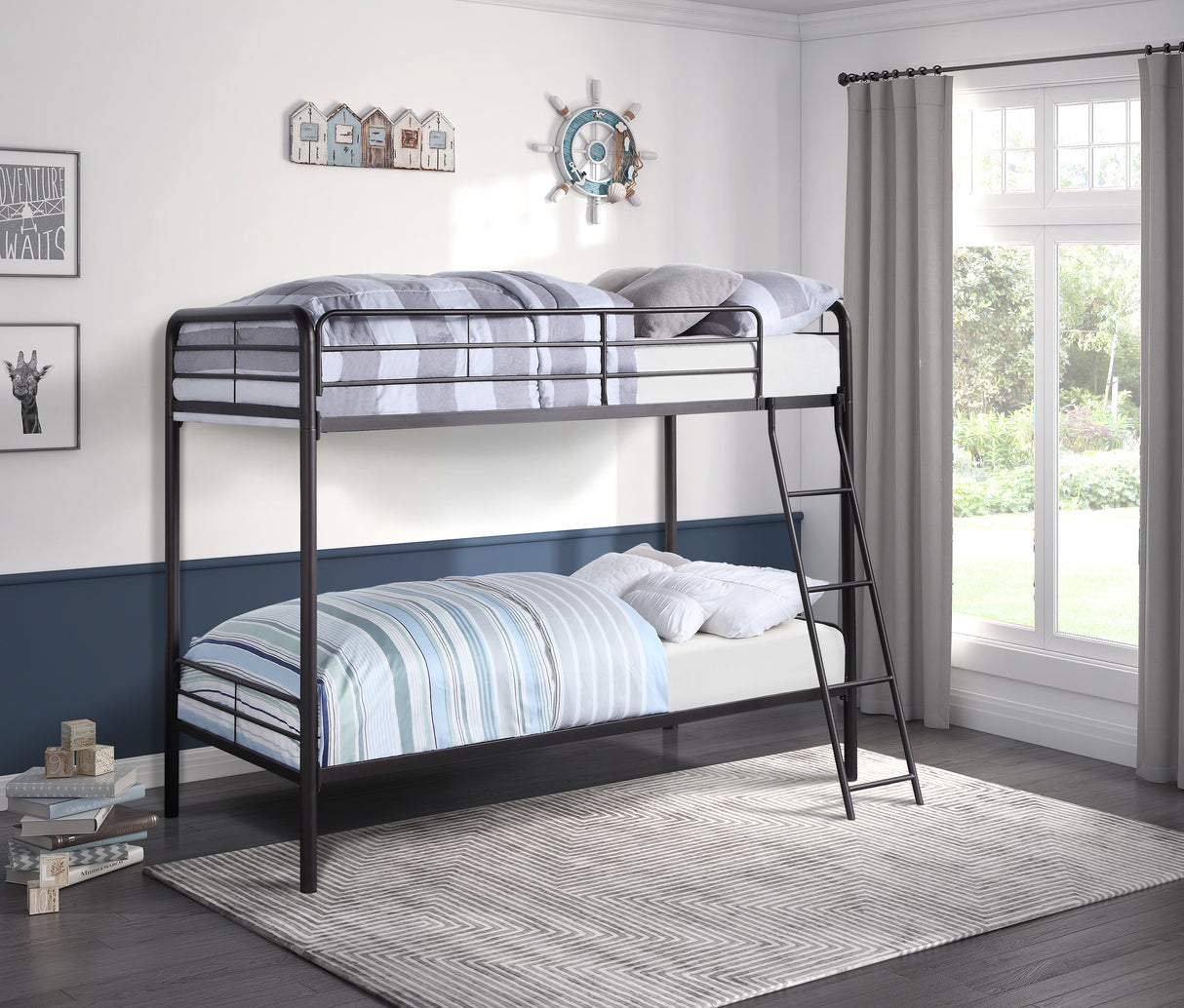 Lunar Dark Bronze Metal Twin/Twin Bunk Bed