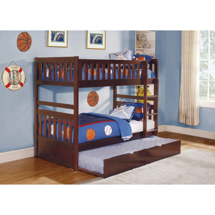 Rowe Dark Cherry Twin/Twin Bunk Bed With Twin Trundle