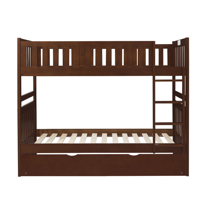 Rowe Dark Cherry Twin/Twin Bunk Bed With Twin Trundle