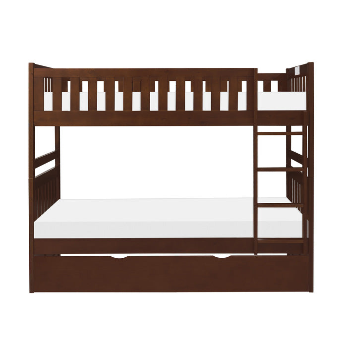 Rowe Dark Cherry Twin/Twin Bunk Bed With Twin Trundle