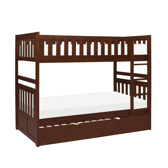 Rowe Dark Cherry Twin/Twin Bunk Bed With Twin Trundle