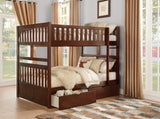 Rowe Dark Cherry Full/Full Bunk Bed With Storage Boxes