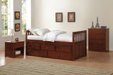 Rowe Dark Cherry Twin/Twin Trundle Bed