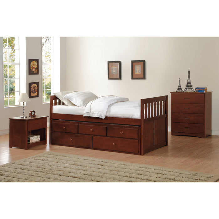 Rowe Dark Cherry Twin/Twin Trundle Bed