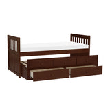 Rowe Dark Cherry Twin/Twin Trundle Bed