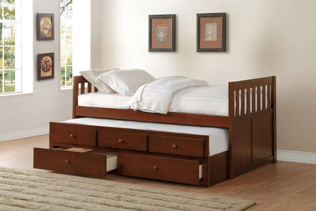 Rowe Dark Cherry Twin/Twin Trundle Bed