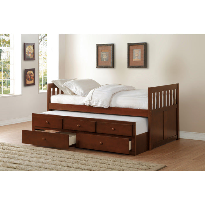 Rowe Dark Cherry Twin/Twin Trundle Bed