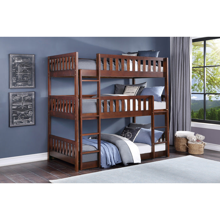 Rowe Dark Cherry Triple Bunk Bed