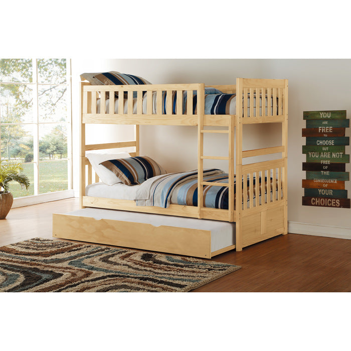 Bartly Natural Pine Twin/Twin Bunk Bed With Twin Trundle