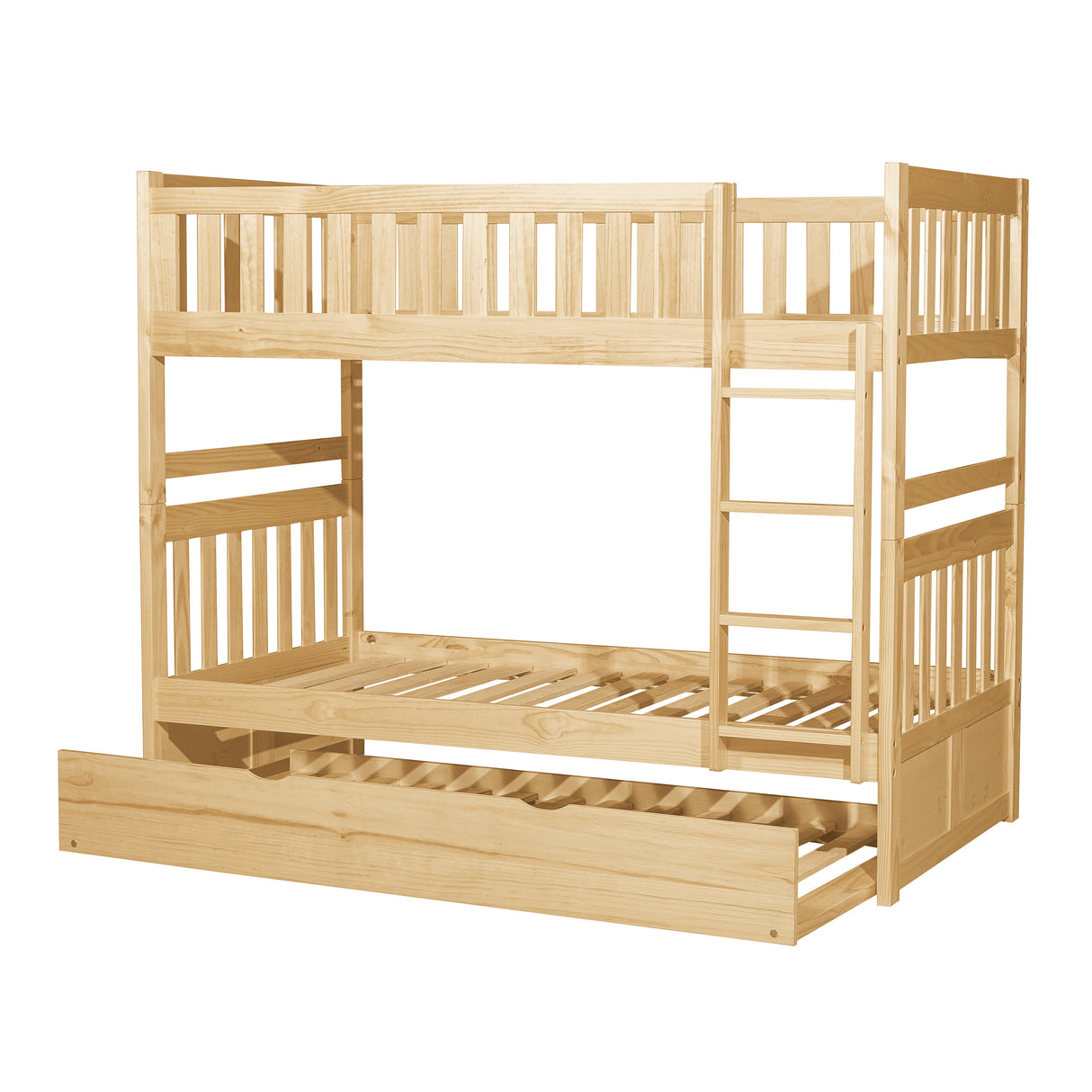 Bartly Natural Pine Twin/Twin Bunk Bed With Twin Trundle