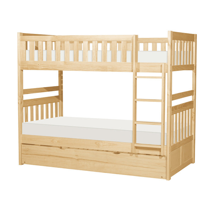 Bartly Natural Pine Twin/Twin Bunk Bed With Twin Trundle