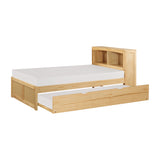 Bartly Natural Pine Twin Bookcase Bed With Trundle