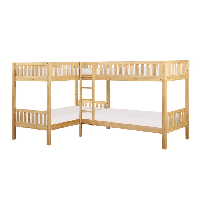 Bartly Natural Pine Corner Bunk Bed