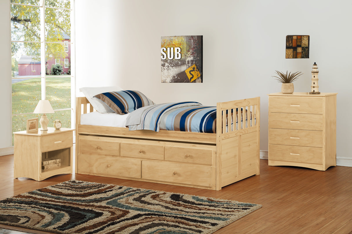 Bartly Natural Pine Twin/Twin Trundle Bed