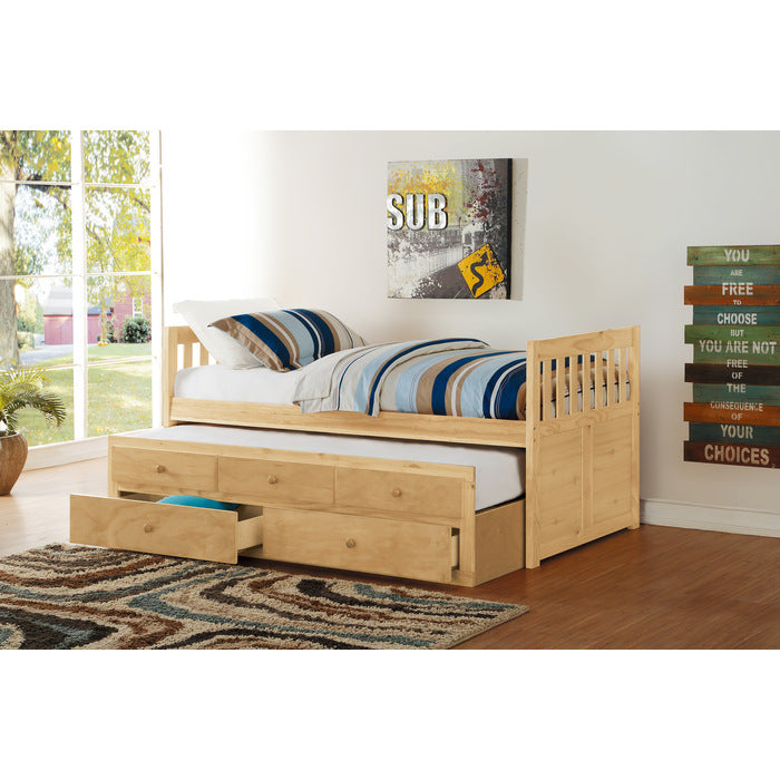 Bartly Natural Pine Twin/Twin Trundle Bed