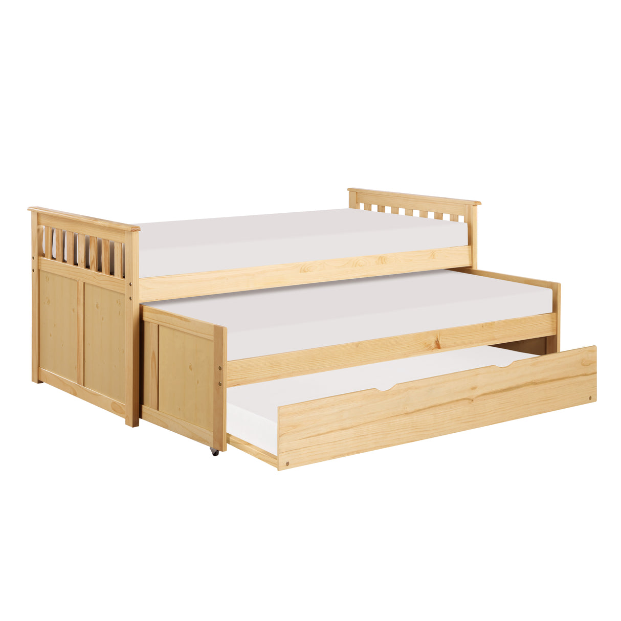 Bartly Natural Pine Twin/Twin Bed With Twin Trundle