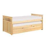 Bartly Natural Pine Twin/Twin Bed With Twin Trundle