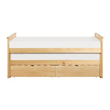 Bartly Natural Pine Twin/Twin Bed With Storage Boxes