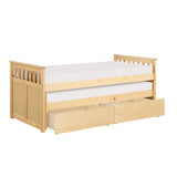 Bartly Natural Pine Twin/Twin Bed With Storage Boxes