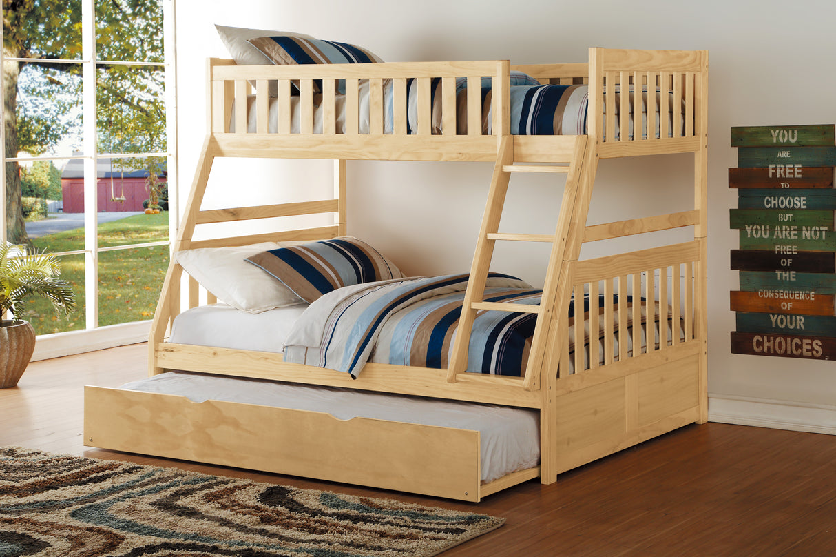 Bartly Natural Pine Twin/Full Bunk Bed With Twin Trundle