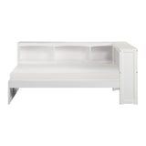 Galen White Twin Bookcase Corner Bed