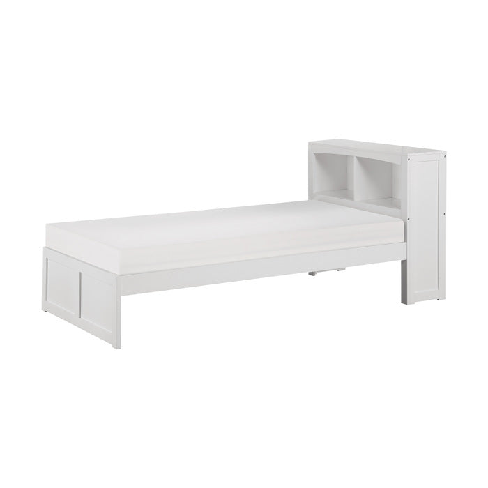 Galen White Twin Bookcase Bed