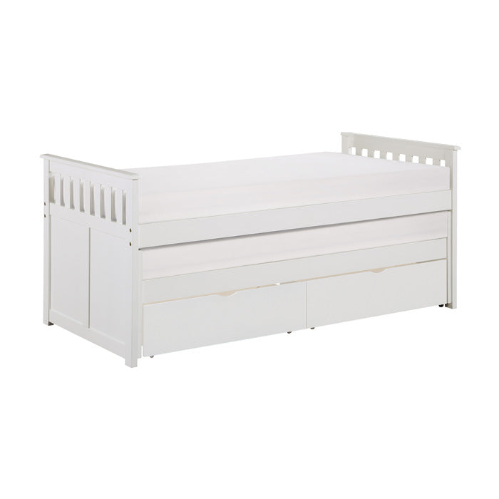 Galen White Twin/Twin Bed With Storage Boxes