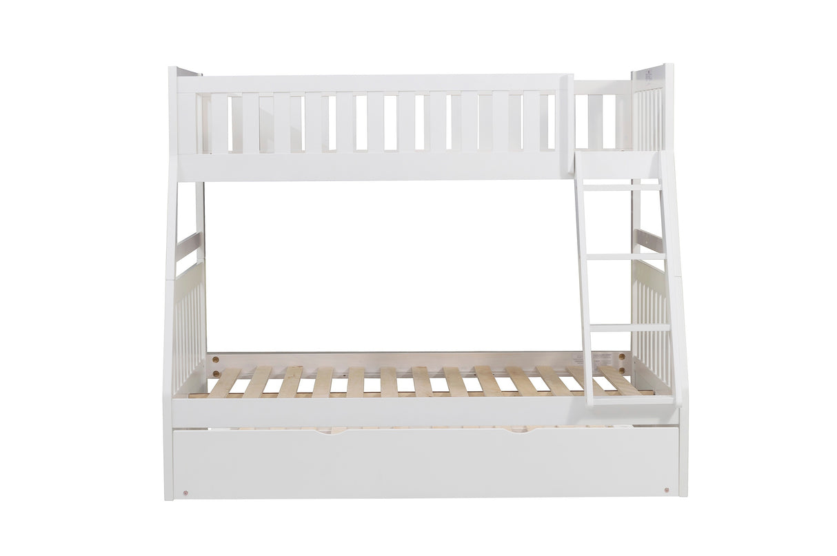 Galen White Twin/Full Bunk Bed With Twin Trundle