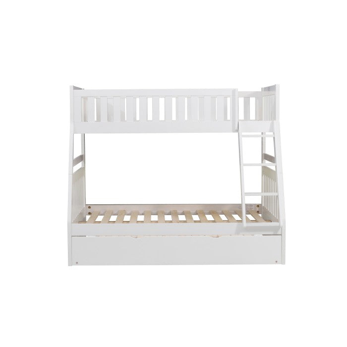 Galen White Twin/Full Bunk Bed With Twin Trundle