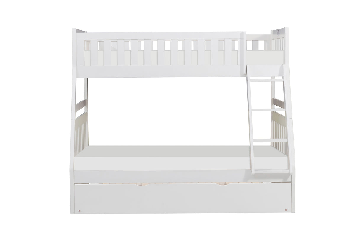 Galen White Twin/Full Bunk Bed With Twin Trundle