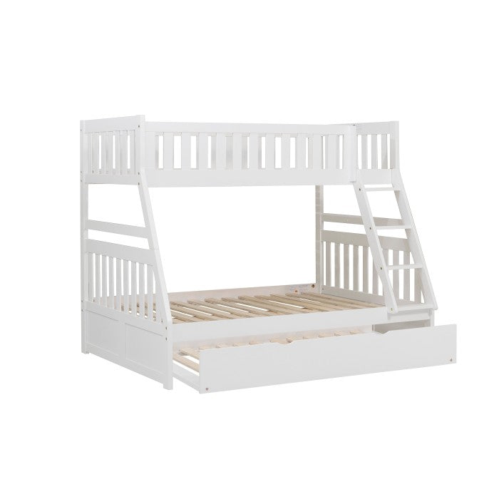 Galen White Twin/Full Bunk Bed With Twin Trundle