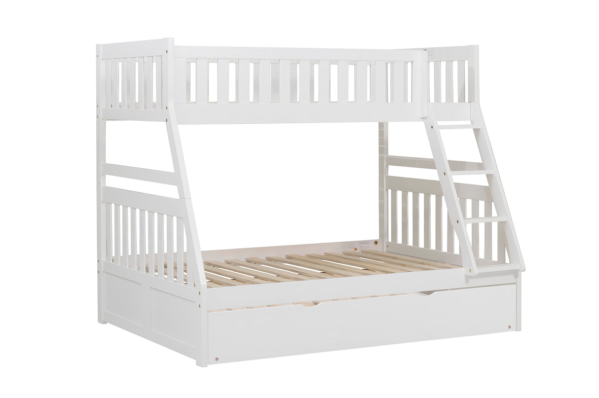 Galen White Twin/Full Bunk Bed With Twin Trundle