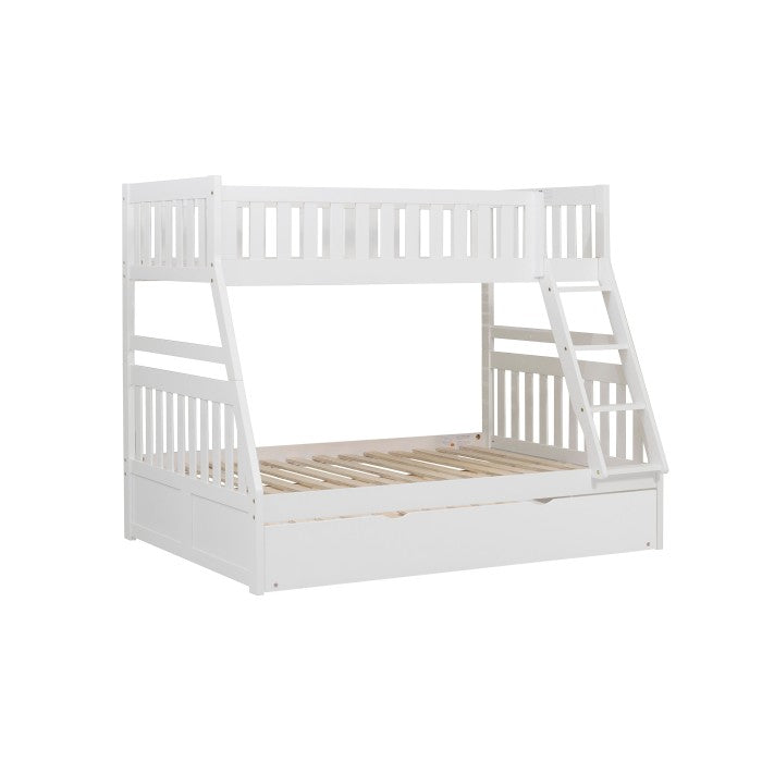 Galen White Twin/Full Bunk Bed With Twin Trundle