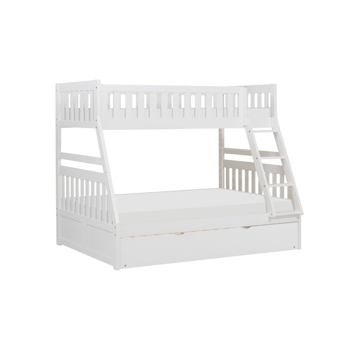 Galen White Twin/Full Bunk Bed With Twin Trundle