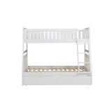 Galen White Twin/Full Bunk Bed With Storage Boxes