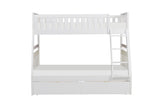 Galen White Twin/Full Bunk Bed With Storage Boxes